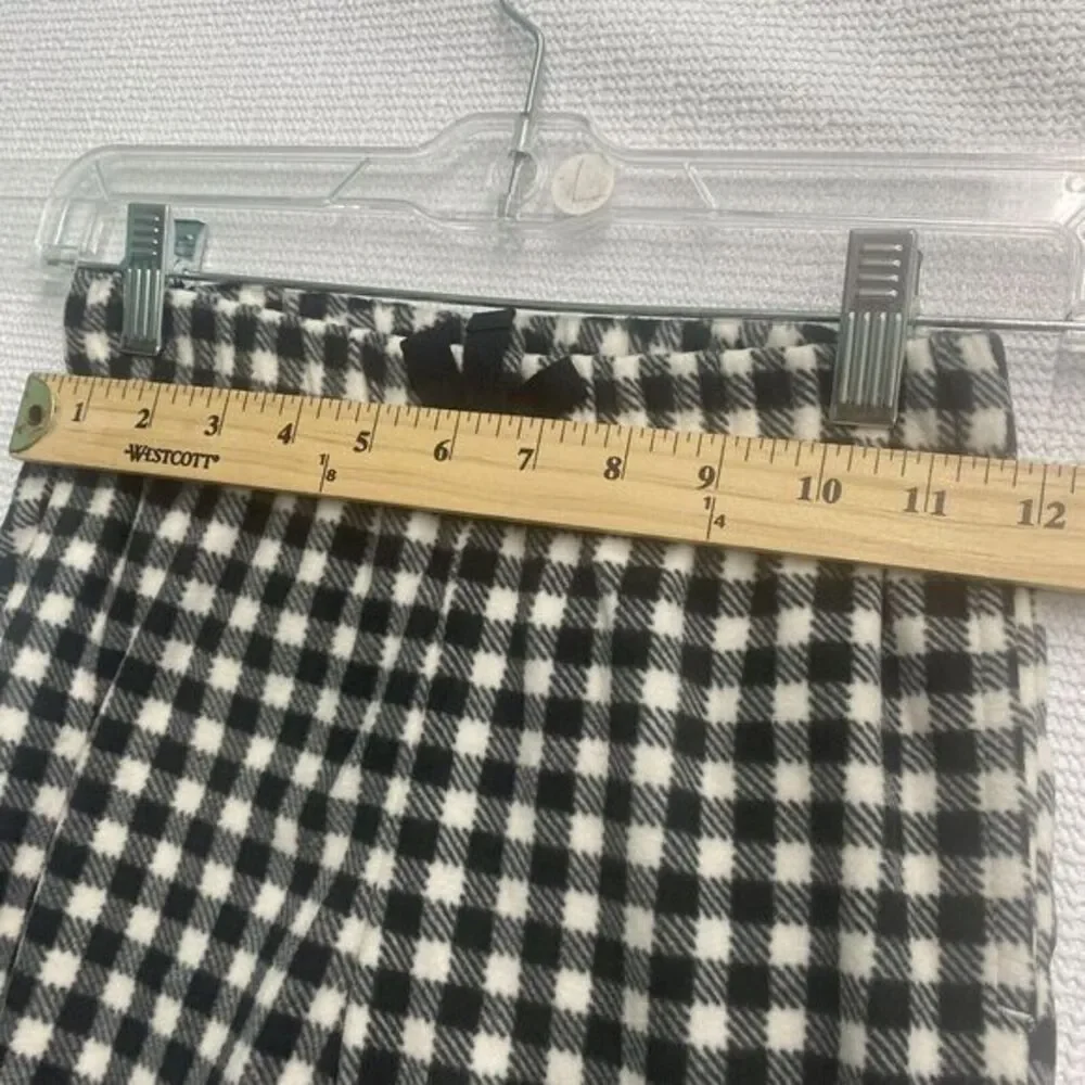 Old Navy Girls‎ Small 6-7 Black Buffalo Plaid Microfleece  Pajama Pants